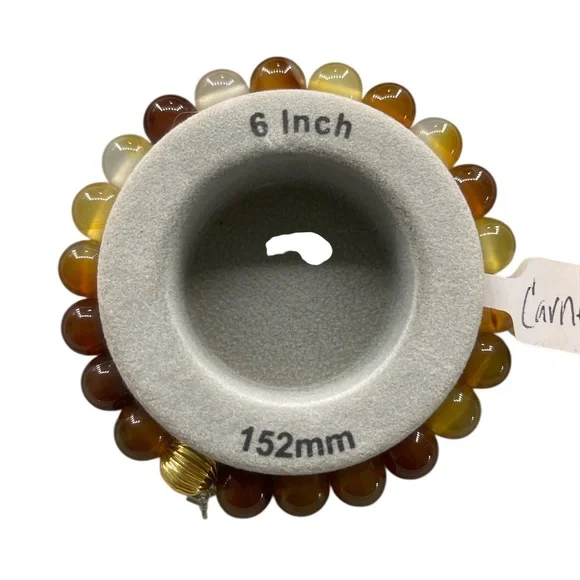 Multi-colored orange carnelian gemstone bracelet - Picture 3 of 5